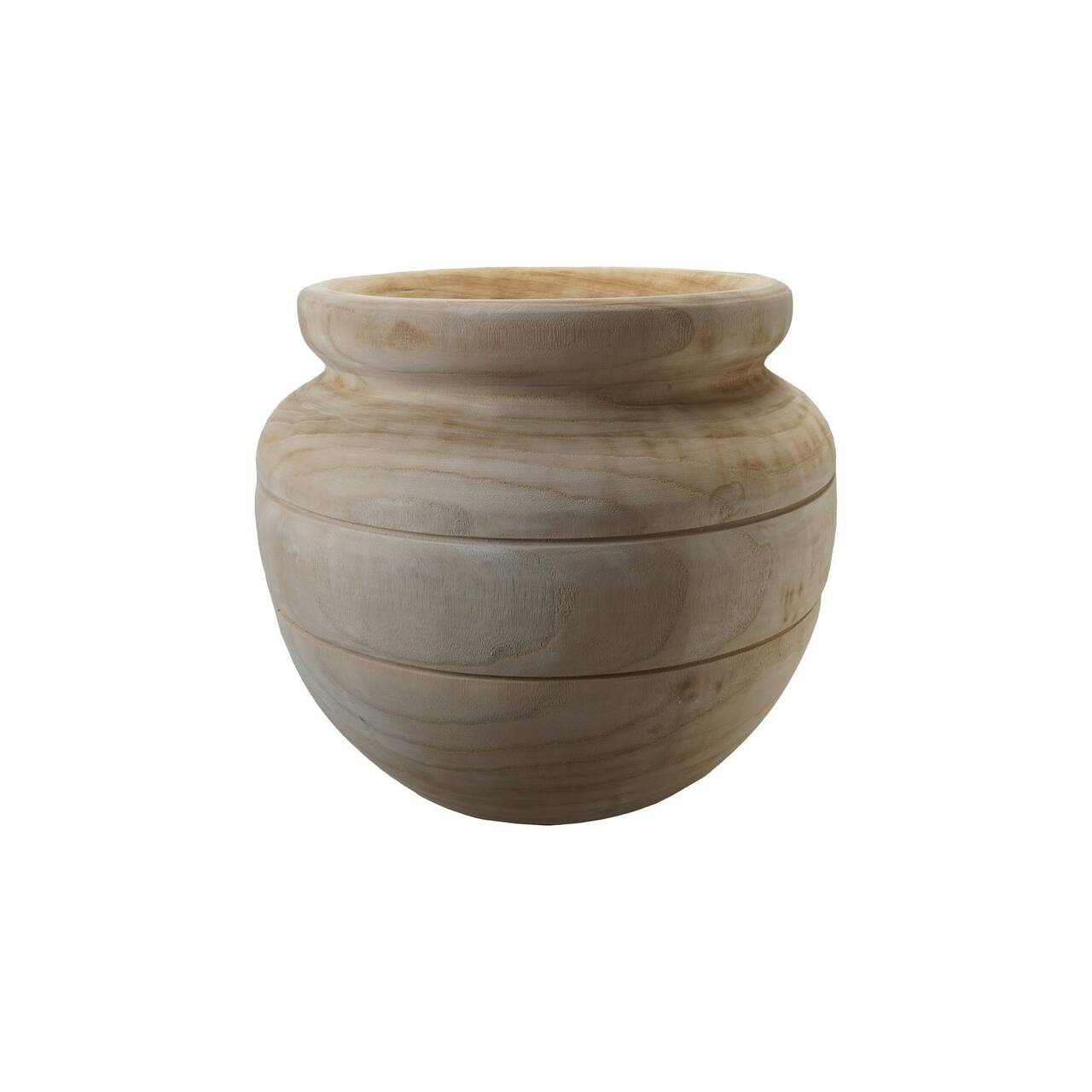 Hello Honey® 16.5" Round Paulownia Wood Planter